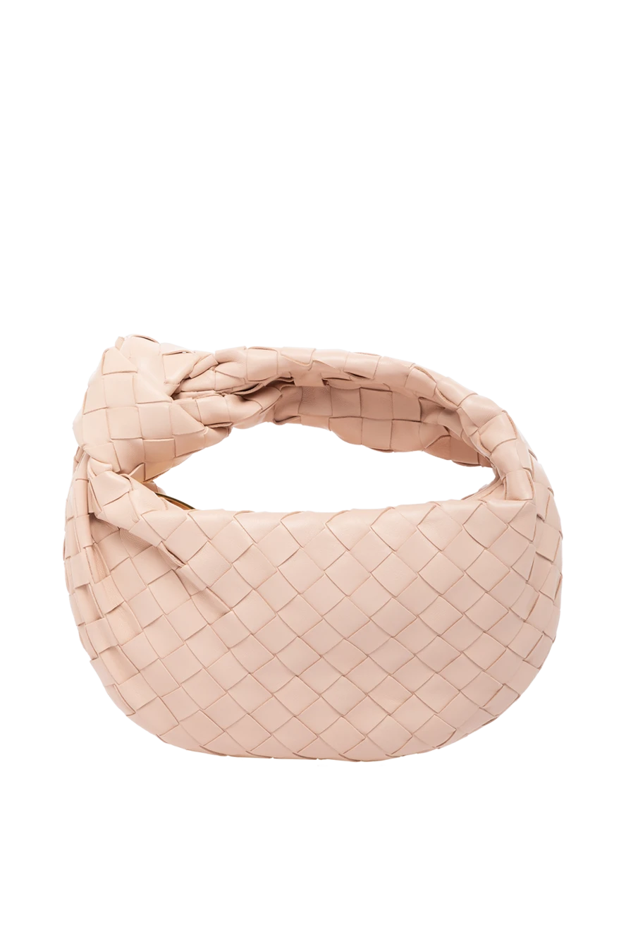 Bottega Veneta женская розовая сумка из кожи ягненка 179220 - фото 1