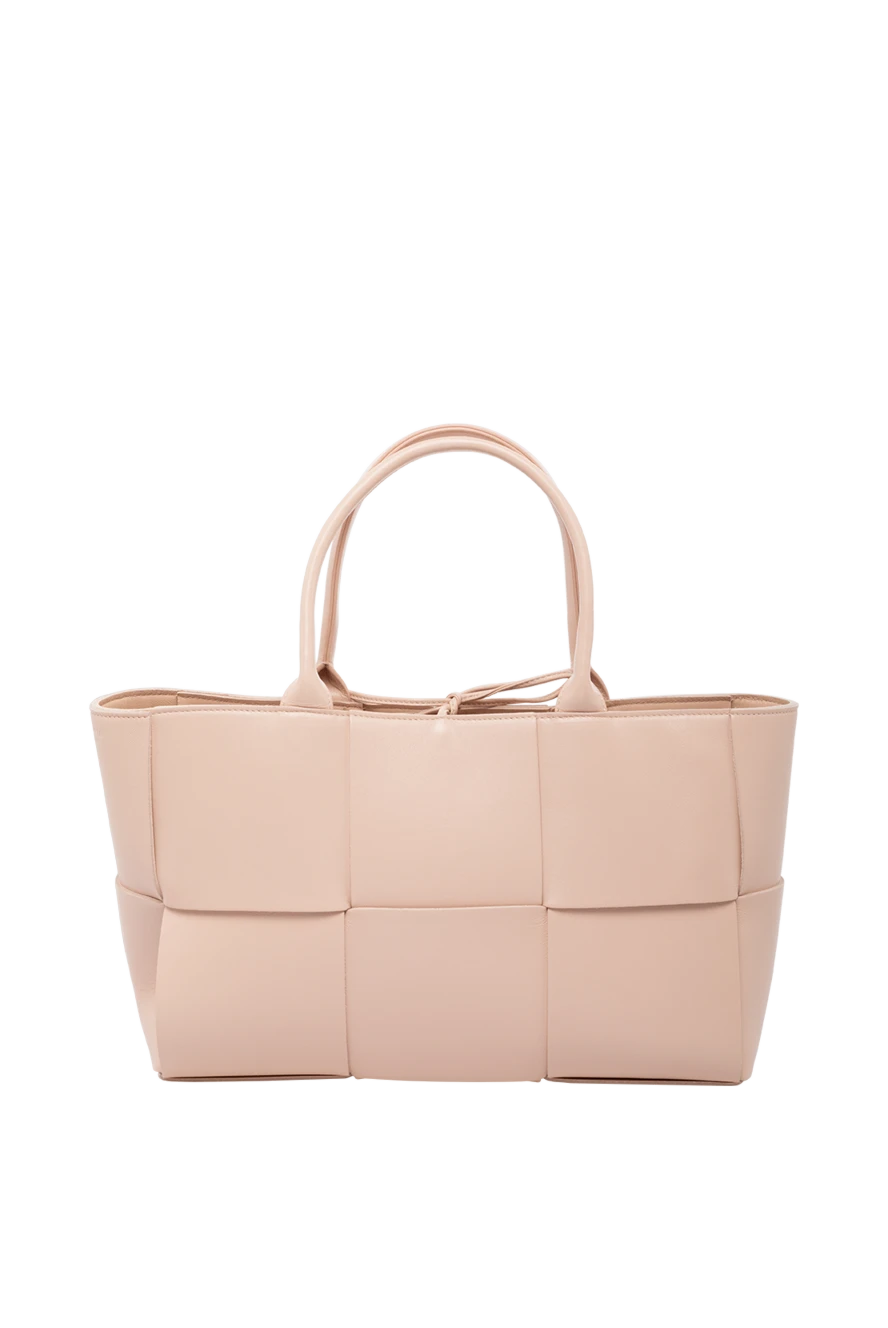 Bottega Veneta женская розовая сумка из кожи ягненка 179223 - фото 1