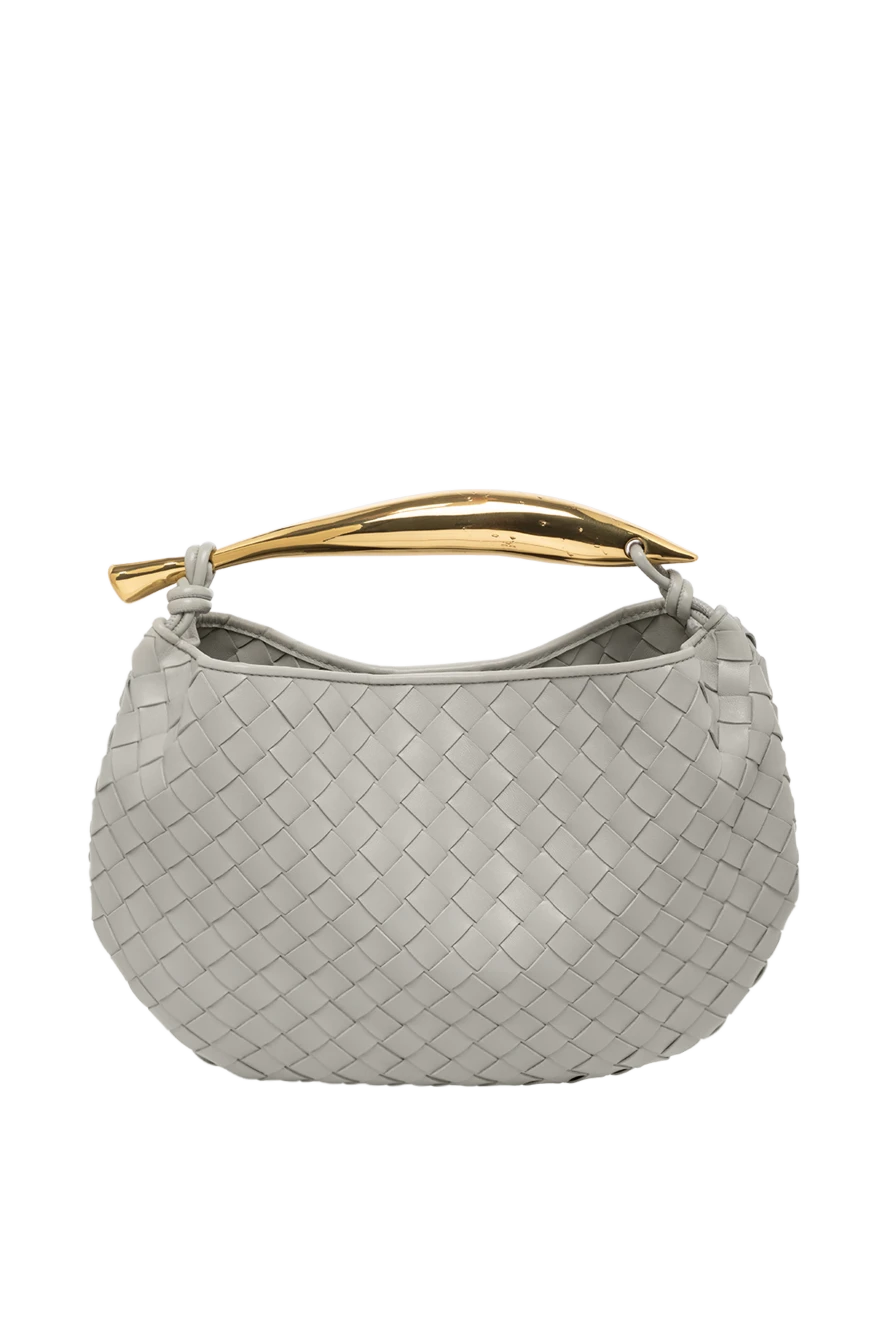 Bottega Veneta сумка женская серая из кожи ягненка 179225 - фото 1