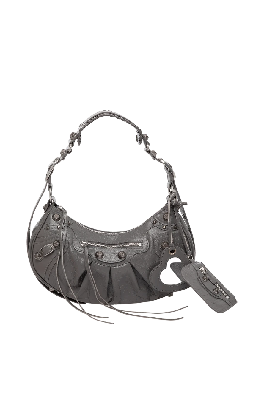 Balenciaga сумка женская серая из натуральной кожи 179228 - фото 1