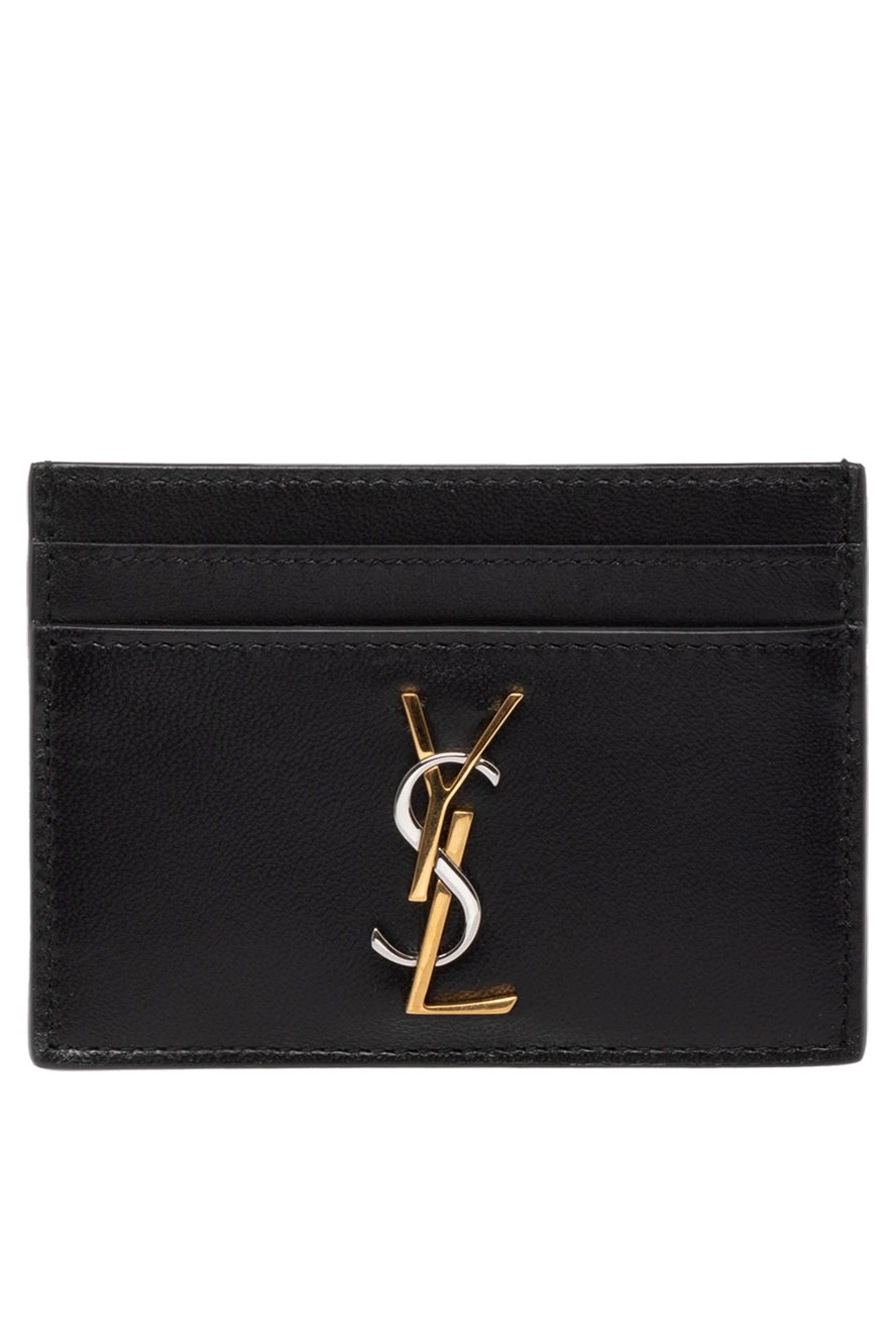 Saint Laurent визитница черная женская из натуральной кожи 179254 - фото 1