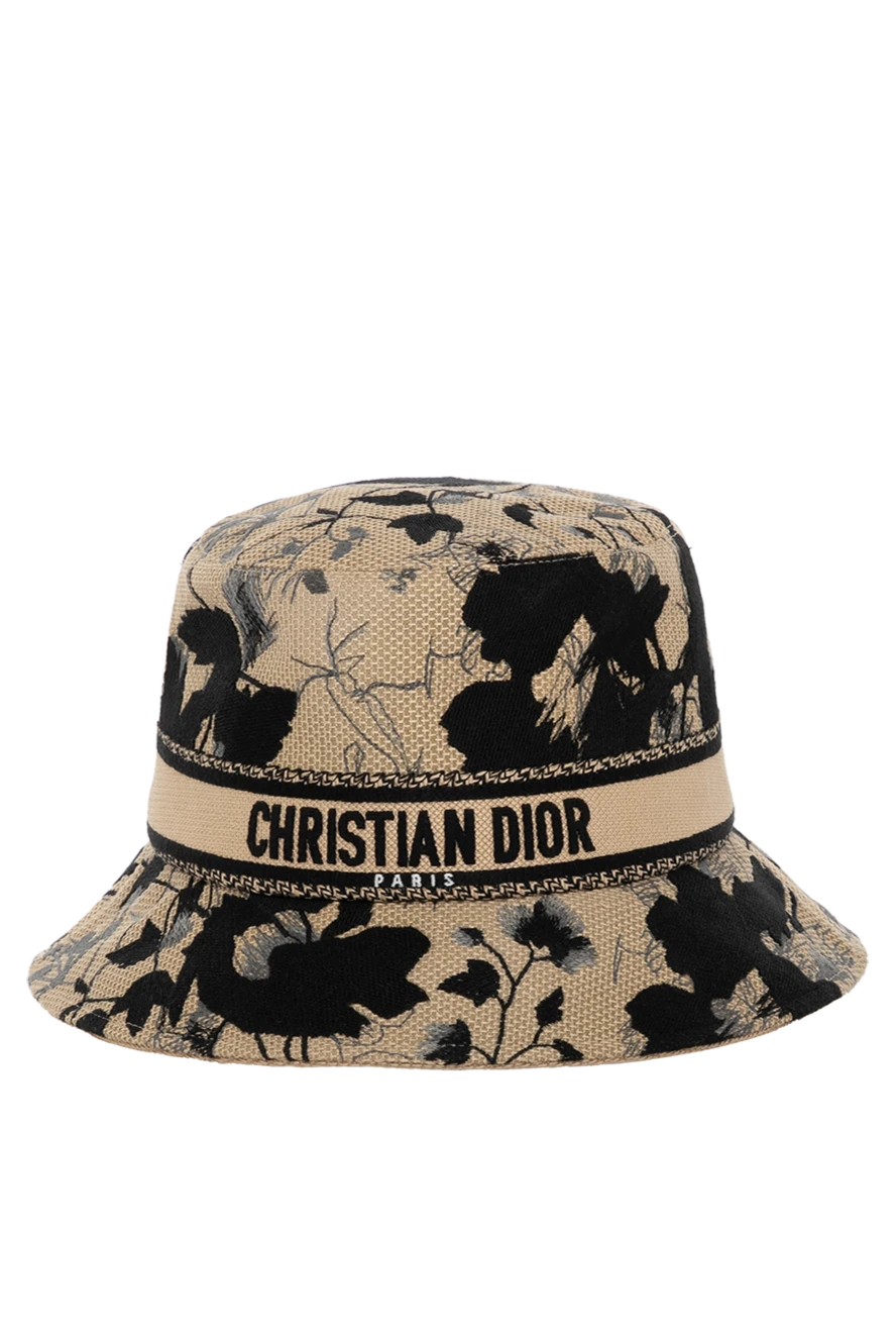 Dior панама жіноча бежева з бавовни та поліестеру 179327 - фото 1