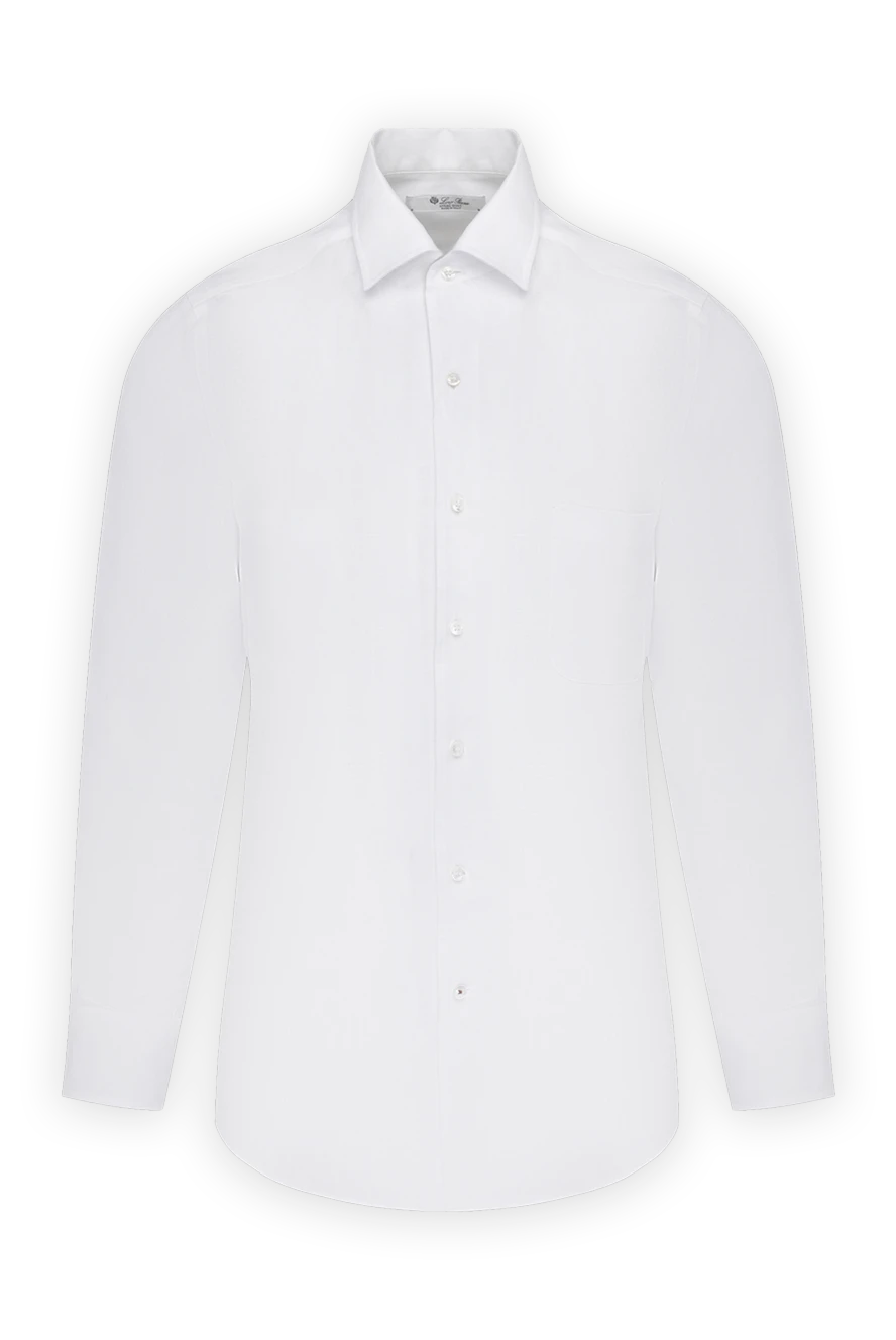 Loro Piana рубашка мужская белая из льна 179669 - фото 1