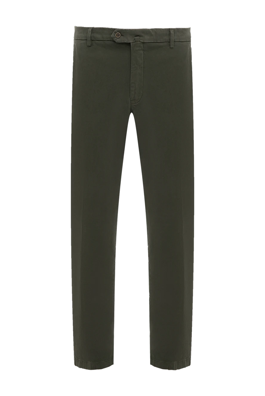 Loro Piana штани чоловічі зелені з бавовни та еластану 179851 - фото 1