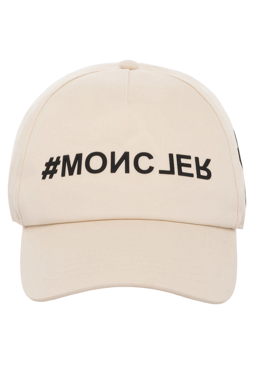 Moncler кепка жіноча бежева з бавовни 179867 - фото 1