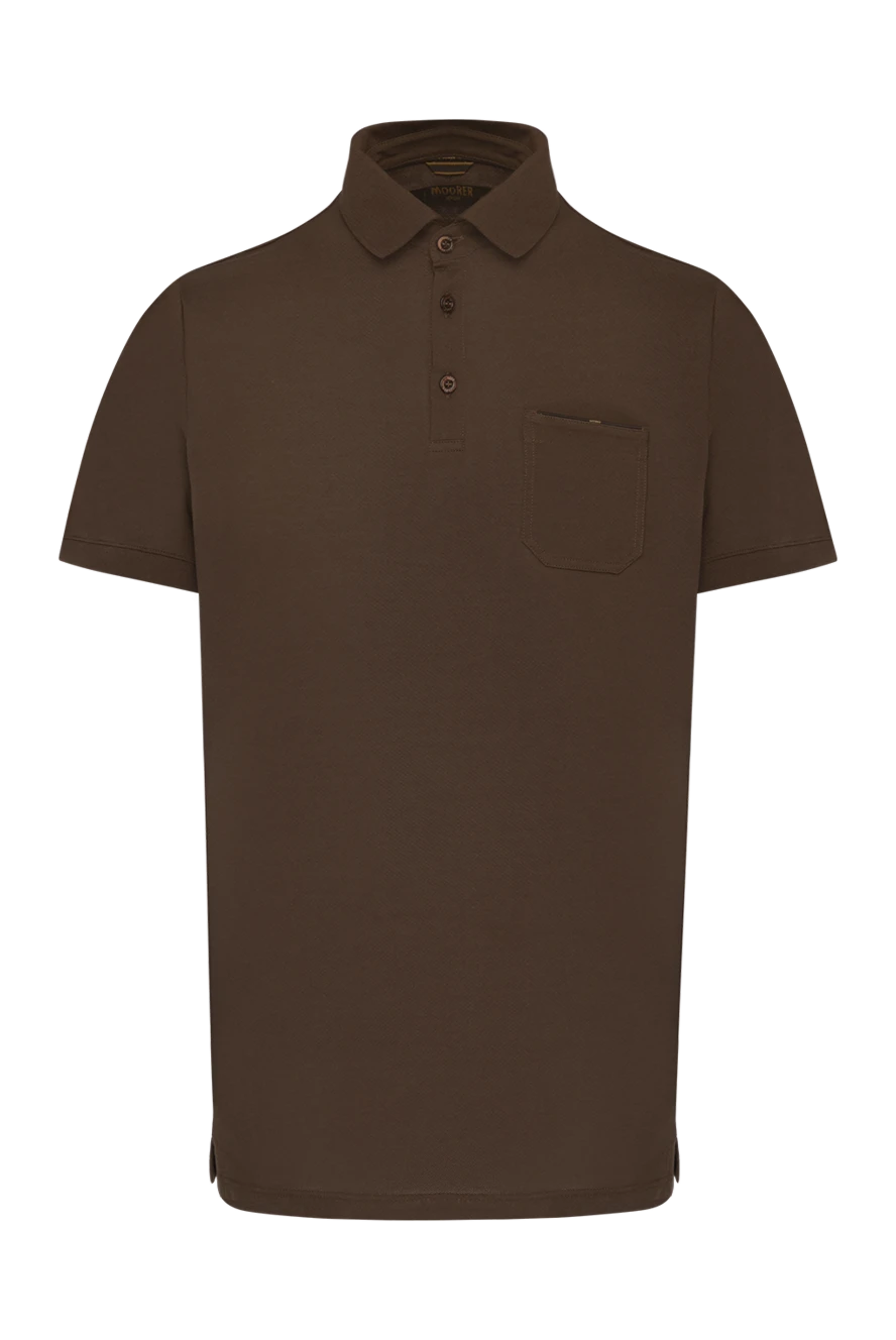 Moorer polo for men brown from cotton 180108 - photo 1