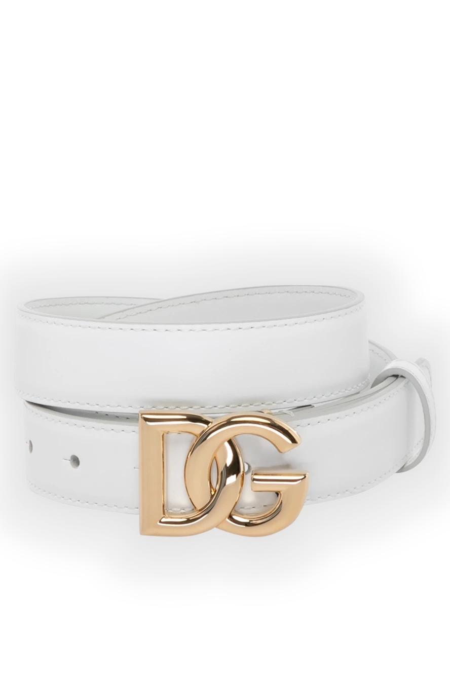 Dolce & Gabbana ремінь жіночий білий з натуральної шкіри 180438 - фото 1