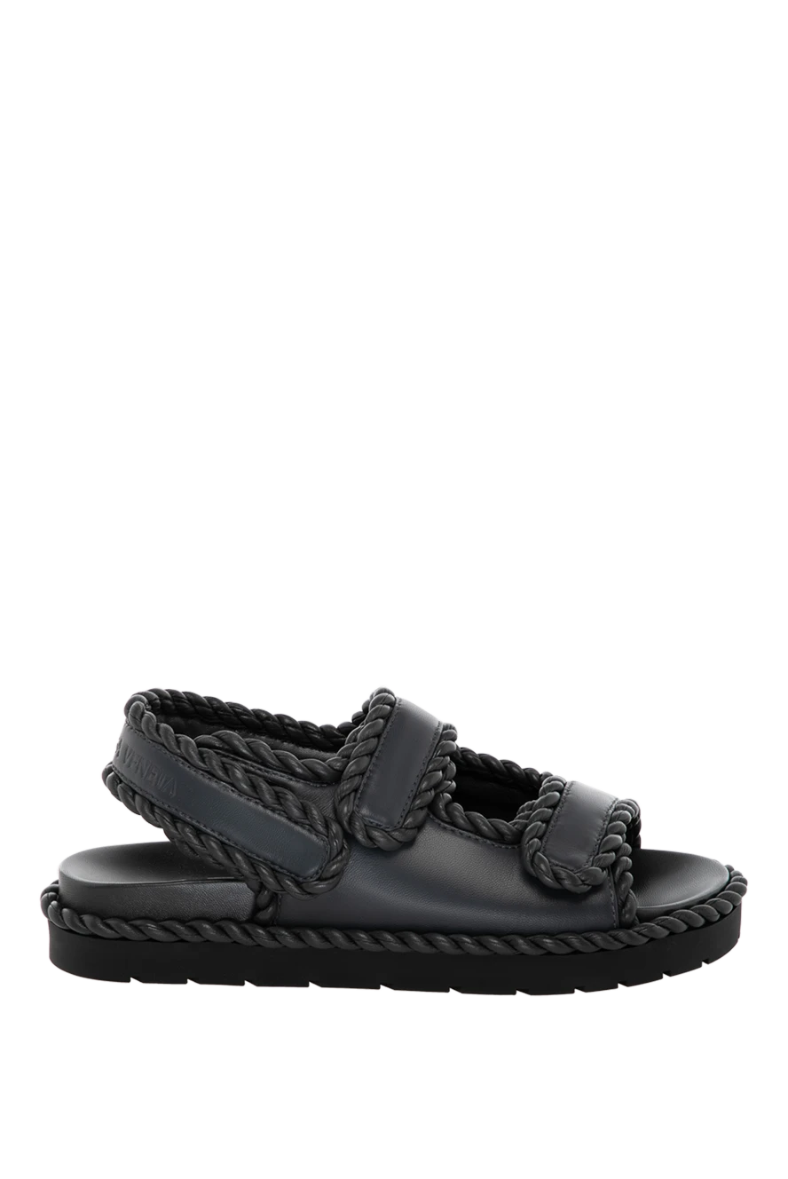 Bottega Veneta босоножки женские серые из натуральной кожи 180461 - фото 1