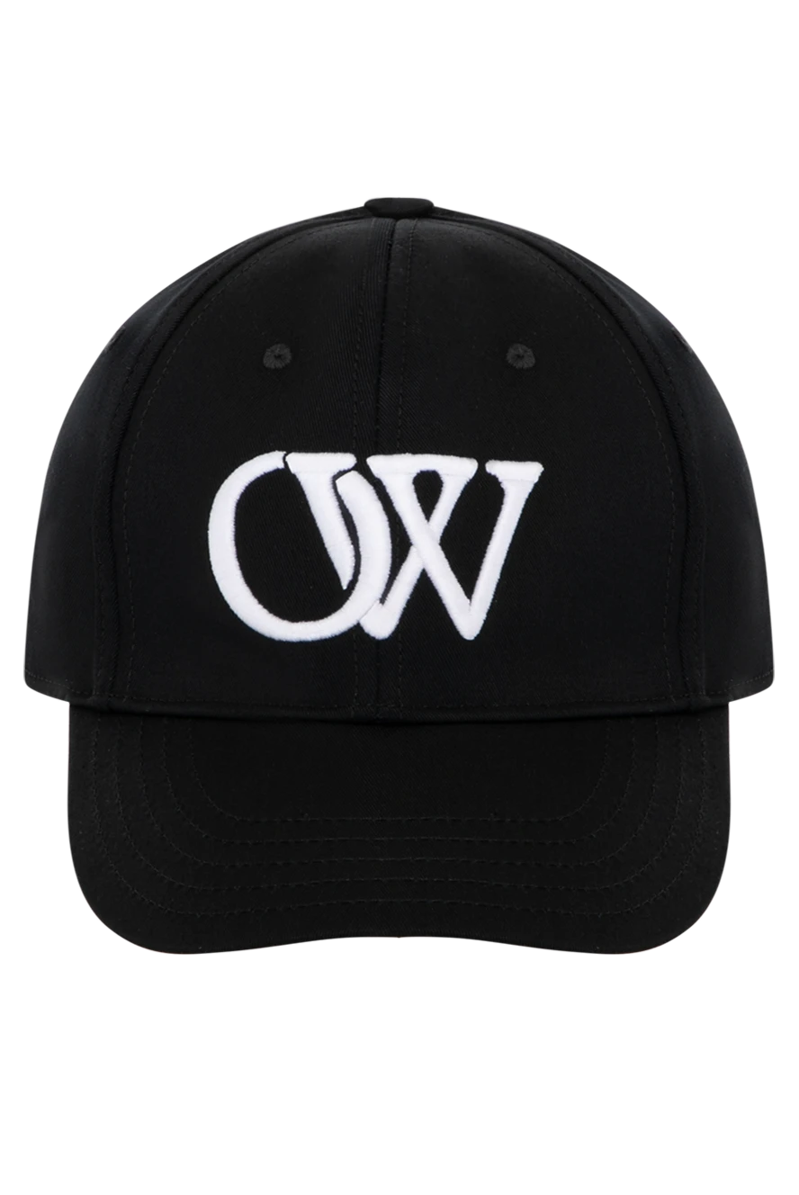 Off-White мужская черная хлопковая кепка с логотипом 180541 - фото 1