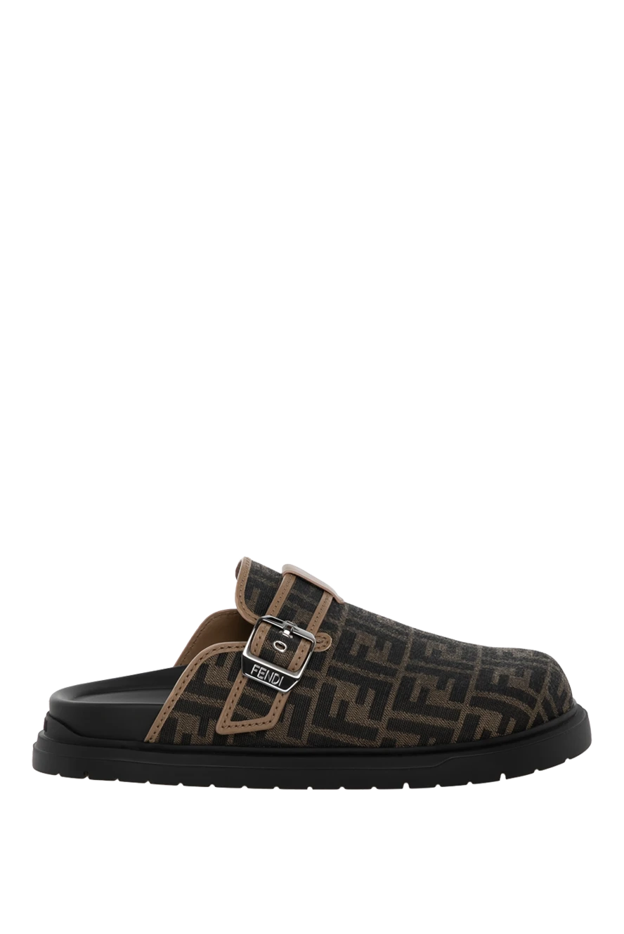 Fendi brown men's slippers with logo 180563 - photo 1
