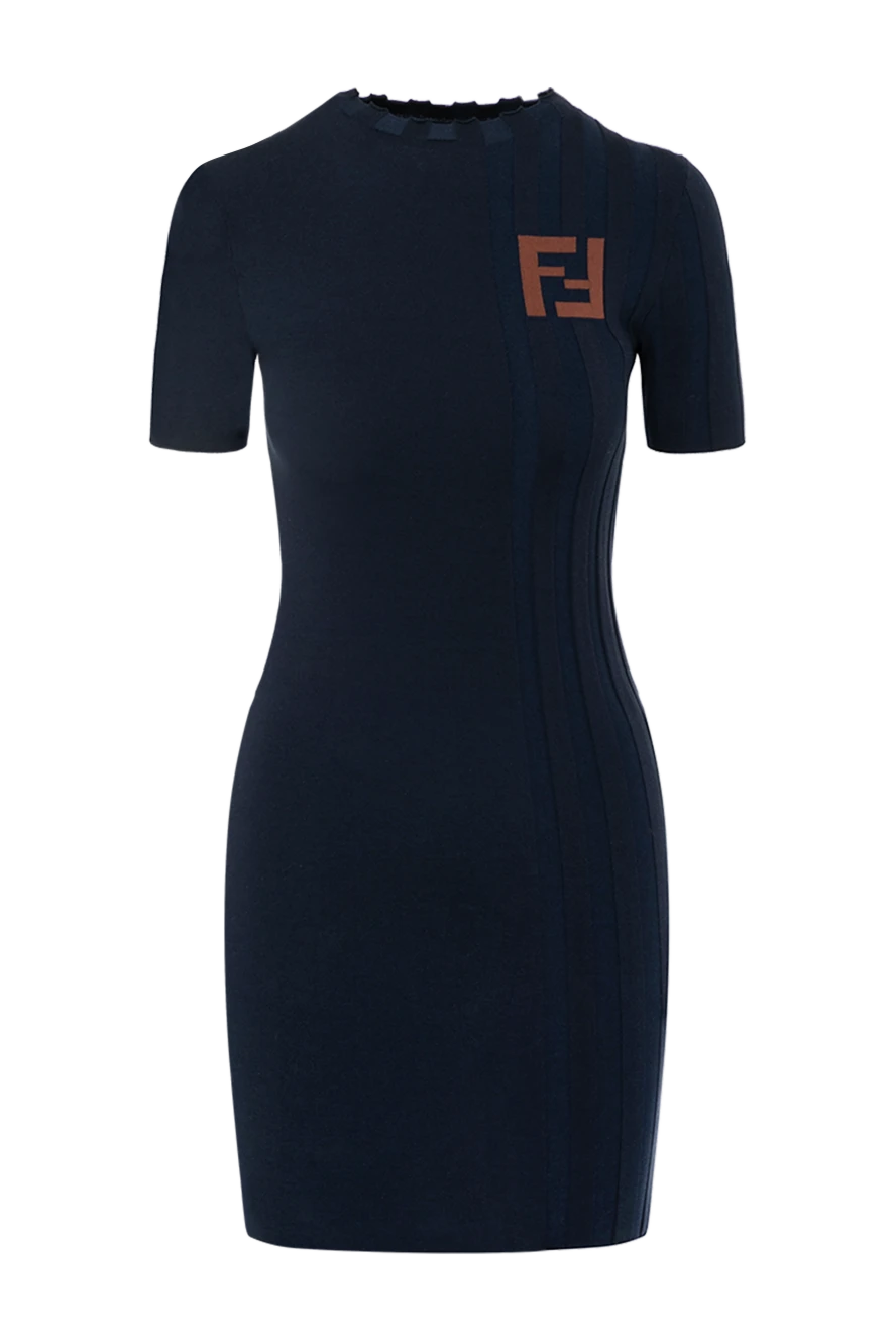 Fendi blue knitted dress with logo 180636 - photo 1