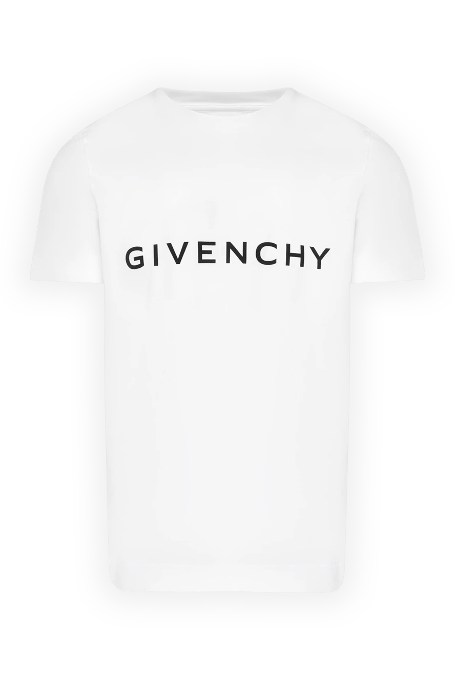 Givenchy чоловіча біла бавовняна футболка з логотипом 180687 - фото 1