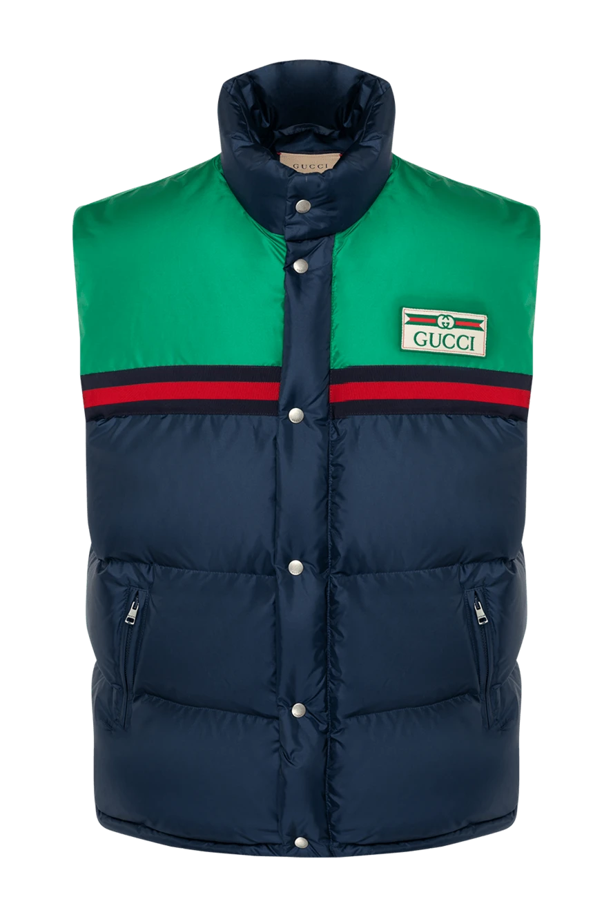 Gucci жилет чоловічий дутий синьо-зелений 180811 - фото 1