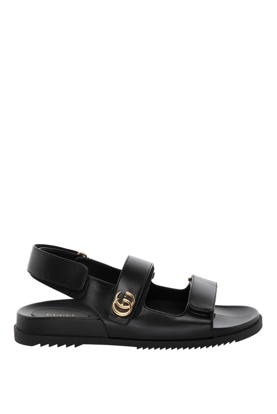 Gucci босоножки женские черные из натуральной кожи 180813 - фото 1