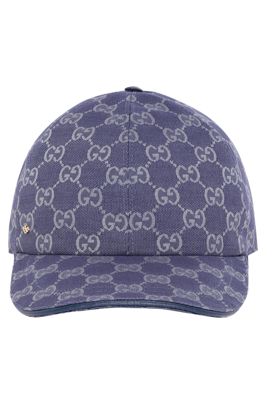 Gucci кепка женская синяя из хлопка 180820 - фото 1