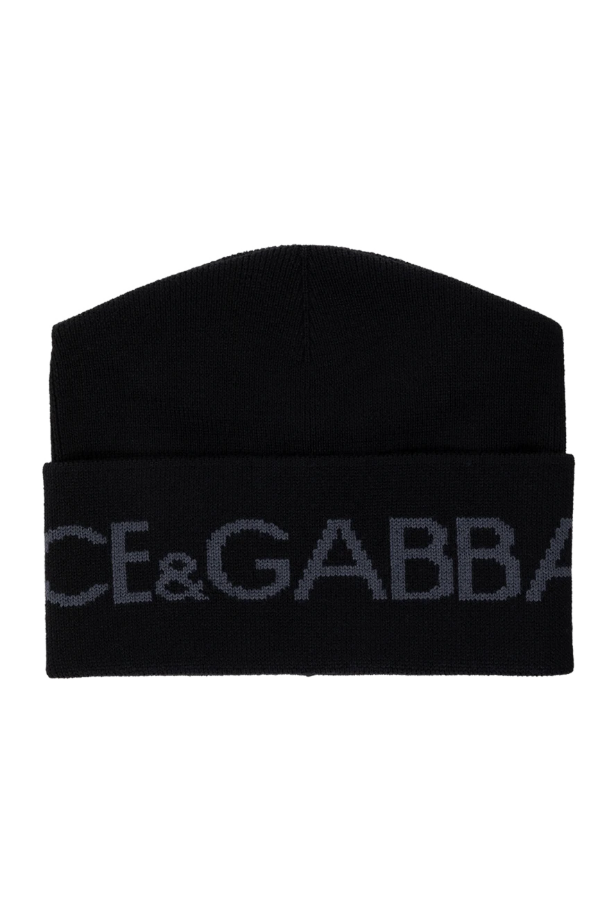 Dolce & Gabbana шапка чоловіча чорна трикотажна з логотипом 184864 - фото 1