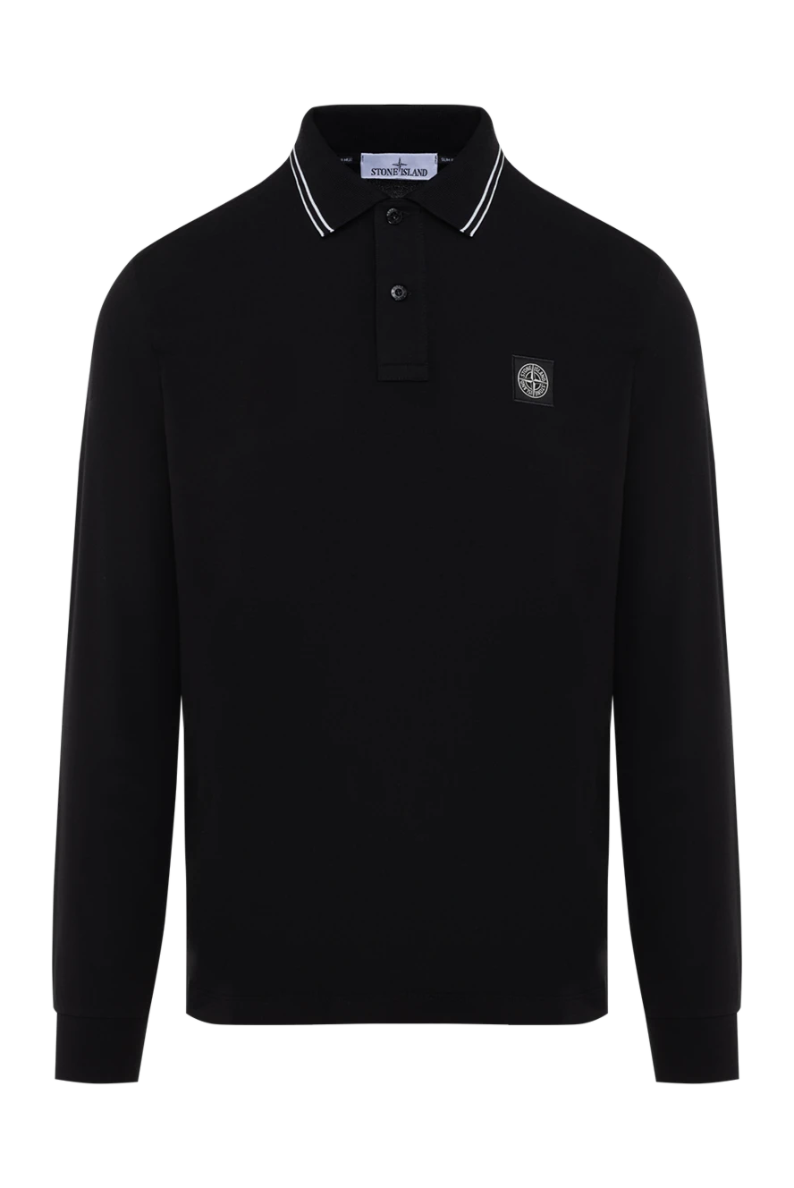 Stone Island поло з довгим рукавом чоловіче чорне з логотипом 185061 - фото 1