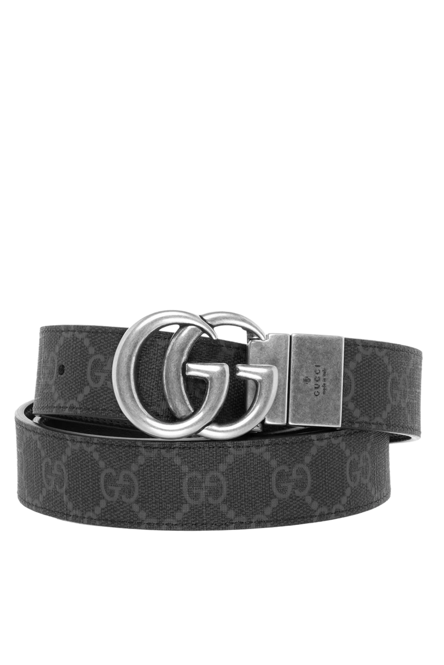 Gucci узкий двухсторонний ремень gg marmont серый 185217 - фото 1