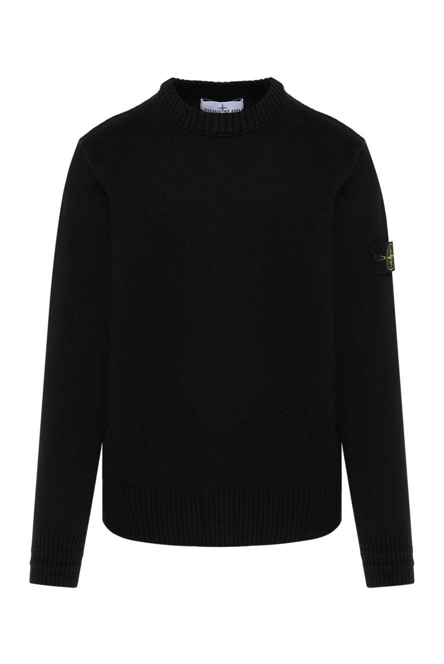 Stone Island джемпер брендовий чоловічий чорний з логотипом 185386 - фото 1