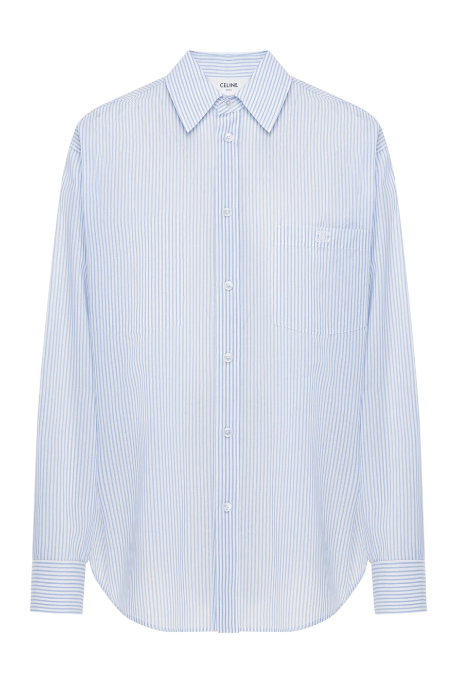 Celine women's blue striped cotton shirt 185417 - photo 1