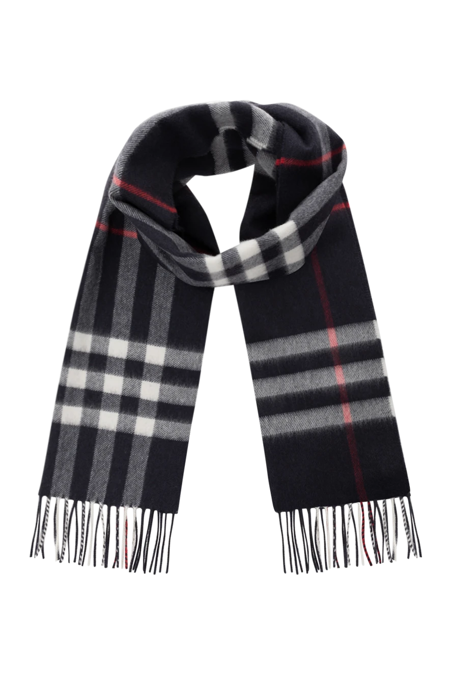 Burberry кашемировый шарф черный женский с бахромой 185430 - фото 1