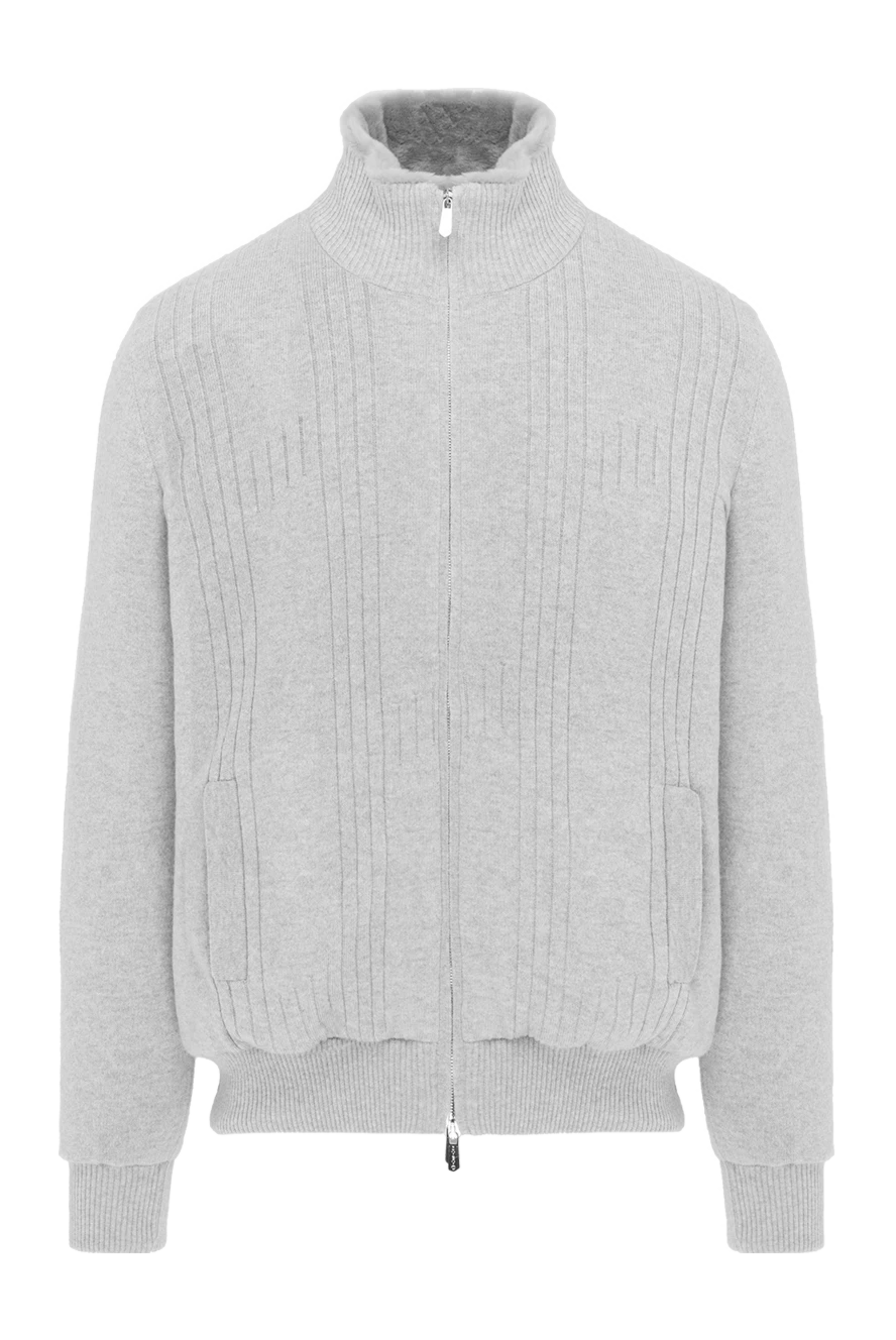 Svevo men's cashmere jacket with fur, gray 185599 - photo 1