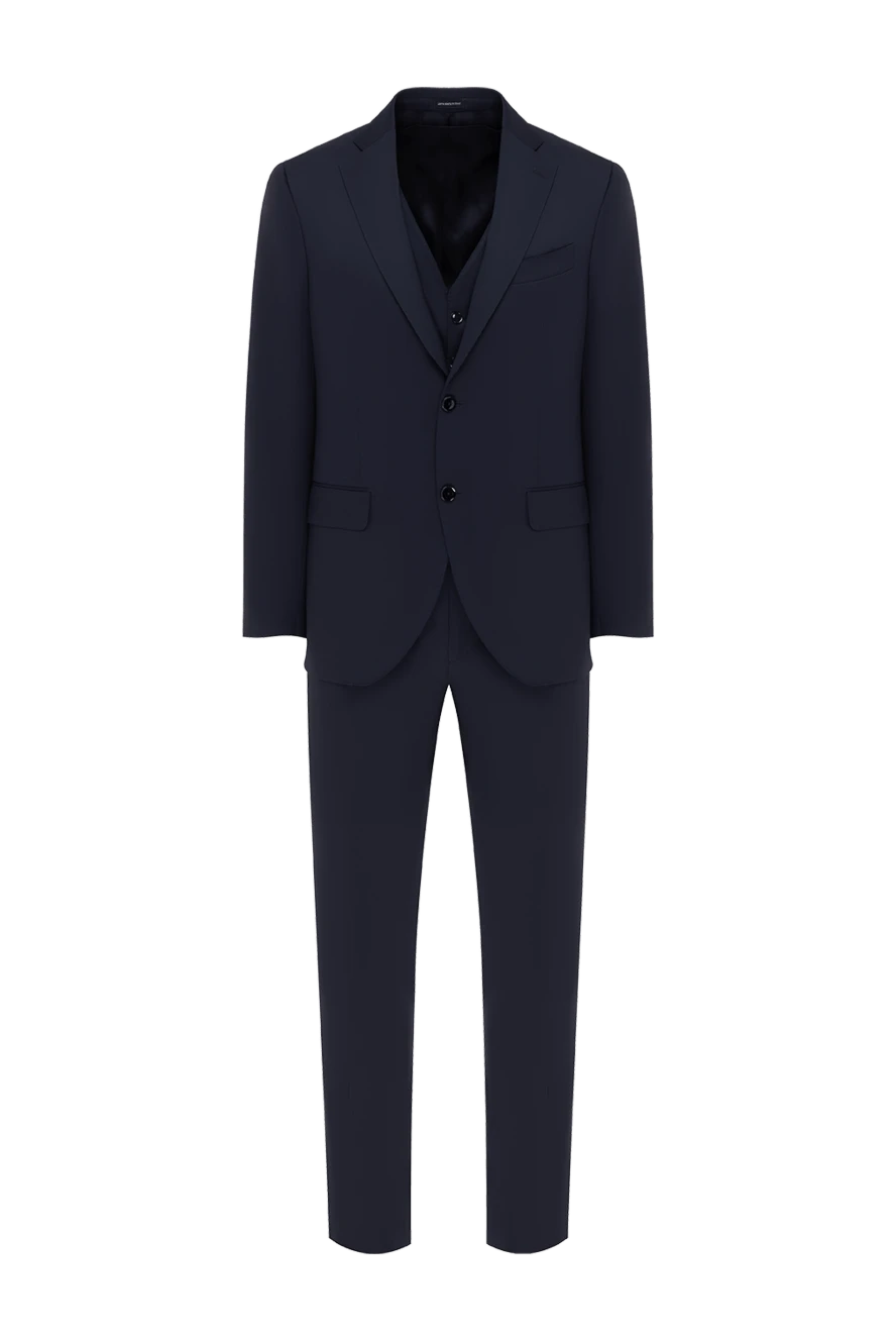 Sartoria Latorre мужской костюм классический синий из шерсти 185624 - фото 1