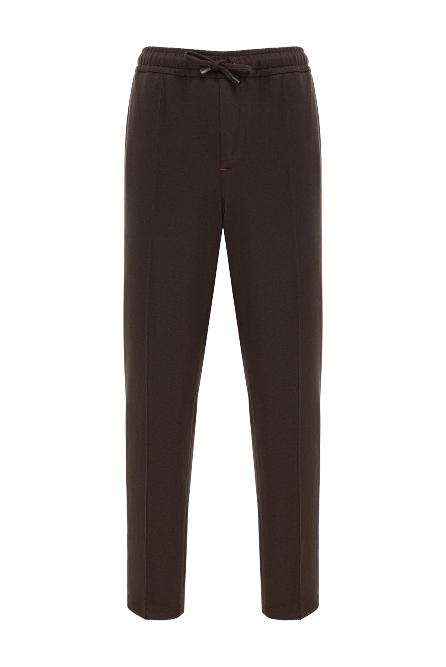 Isaia брюки drawstring на завязках коричневые из шерсти и кашемира 185667 - фото 1