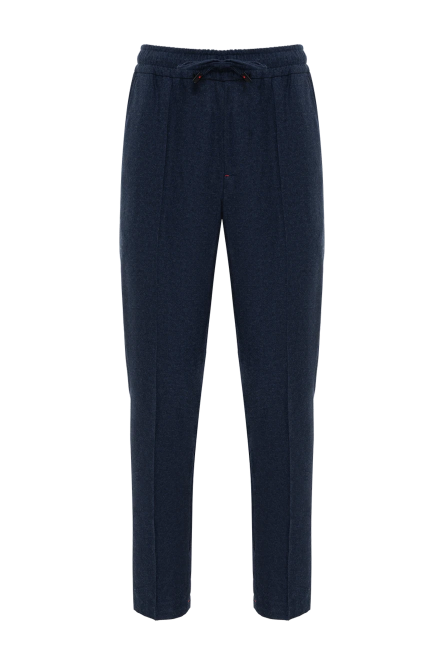 Isaia брюки drawstring на завязках синие из шерсти и кашемира 185668 - фото 1