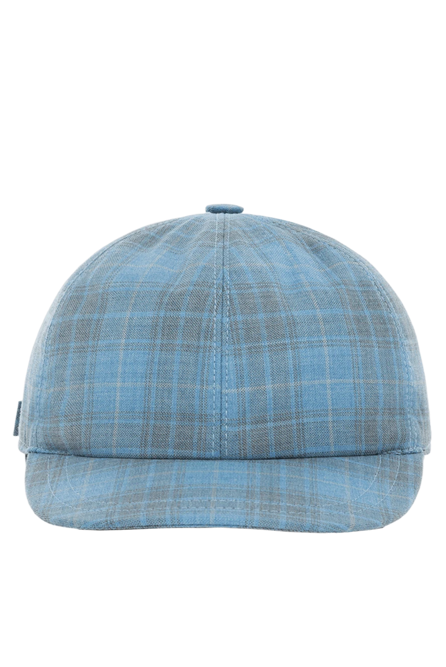 Kiton men's blue checkered woolen cap 185700 - photo 1