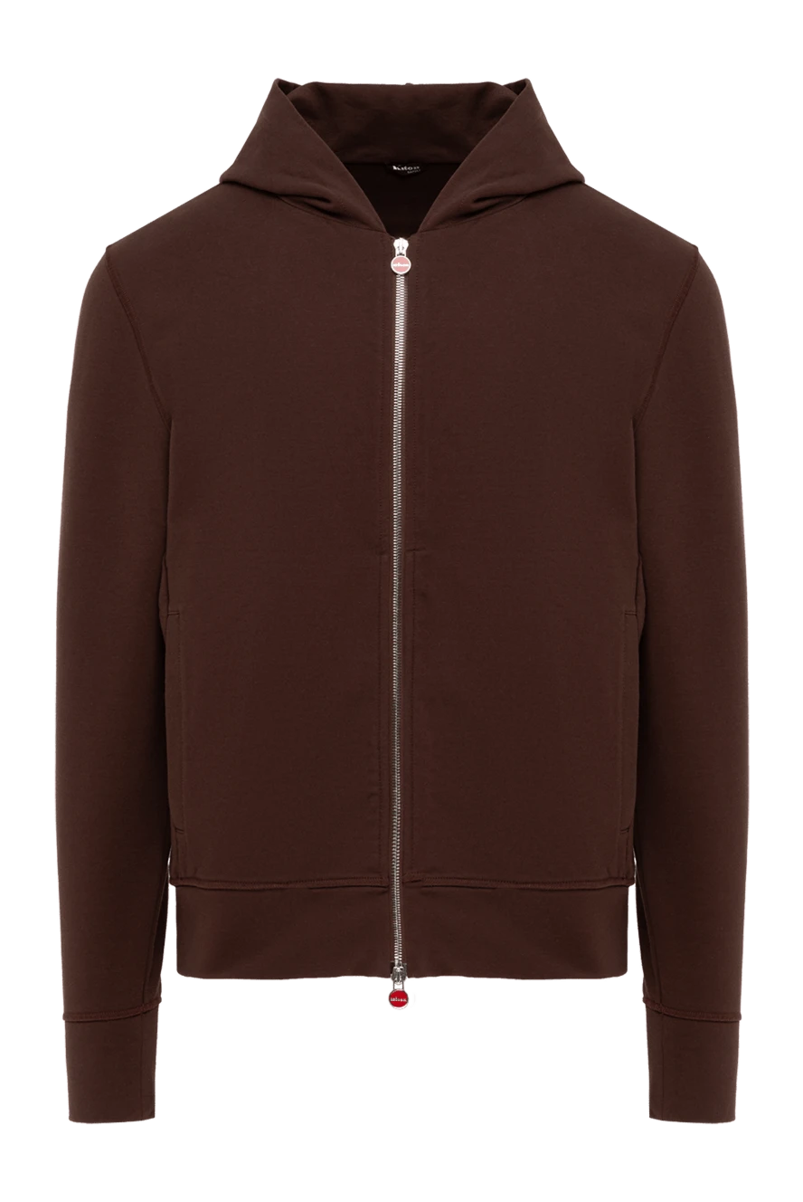 Kiton кофта спортивна чоловіча коричнева з капюшоном 185707 - фото 1