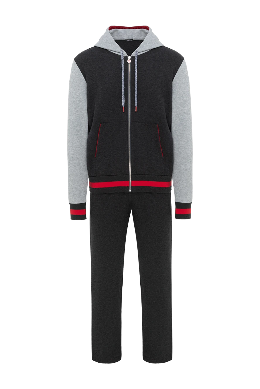 Kiton спортивний чоловічий костюм з бавовни та кашеміру сірий 185709 - фото 1