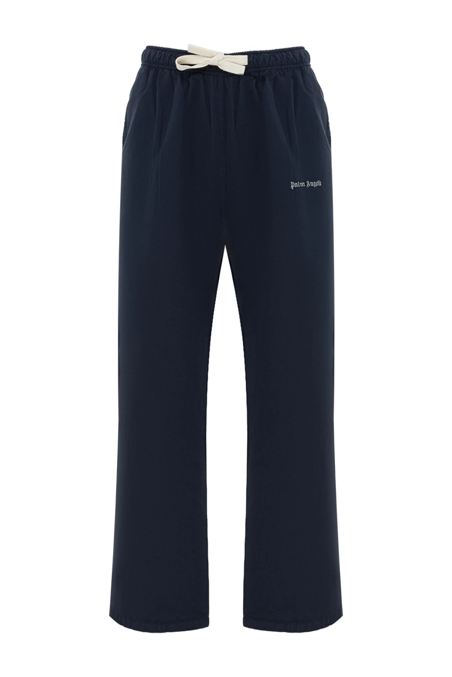 Palm Angels синие мужские брюки из хлопка на кулиске 185969 - фото 1