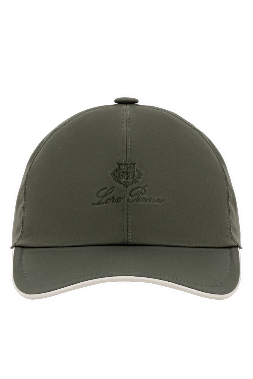 Loro Piana бейсболка мужская зеленая с логотипом и белой окантовкой 185985 - фото 1