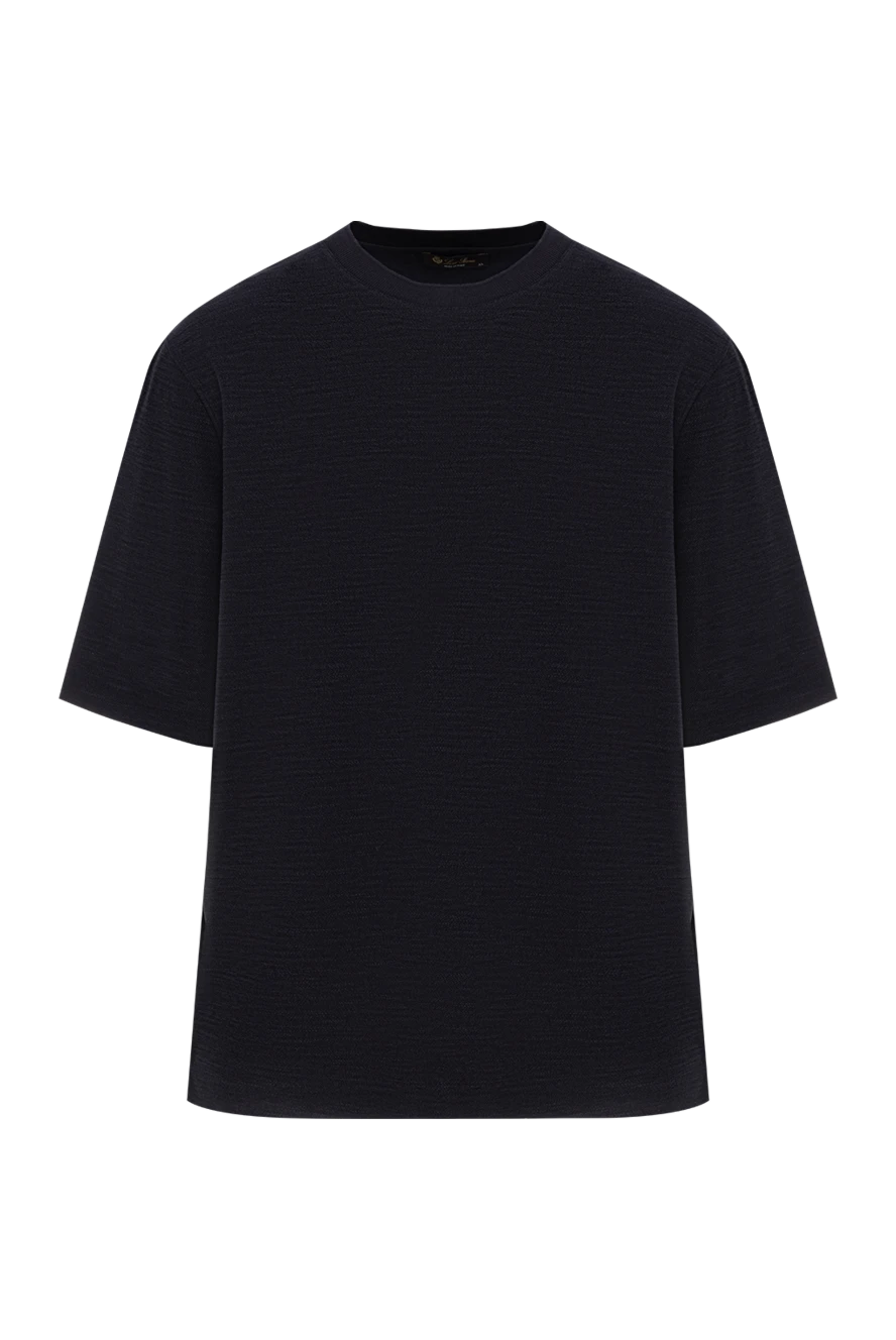 Loro Piana однотонная мужская футболка оверсайз черная 185986 - фото 1