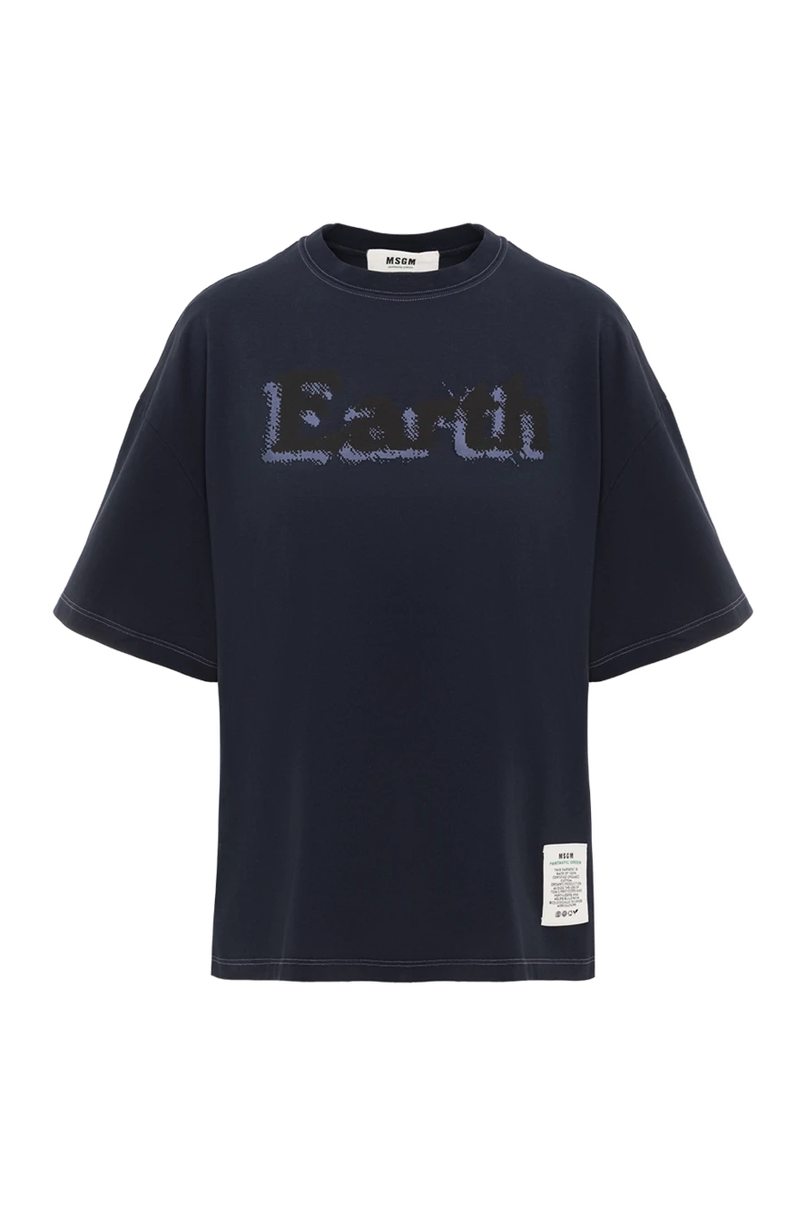 MSGM футболка barth синя жіноча з бавовни 186235 - фото 1