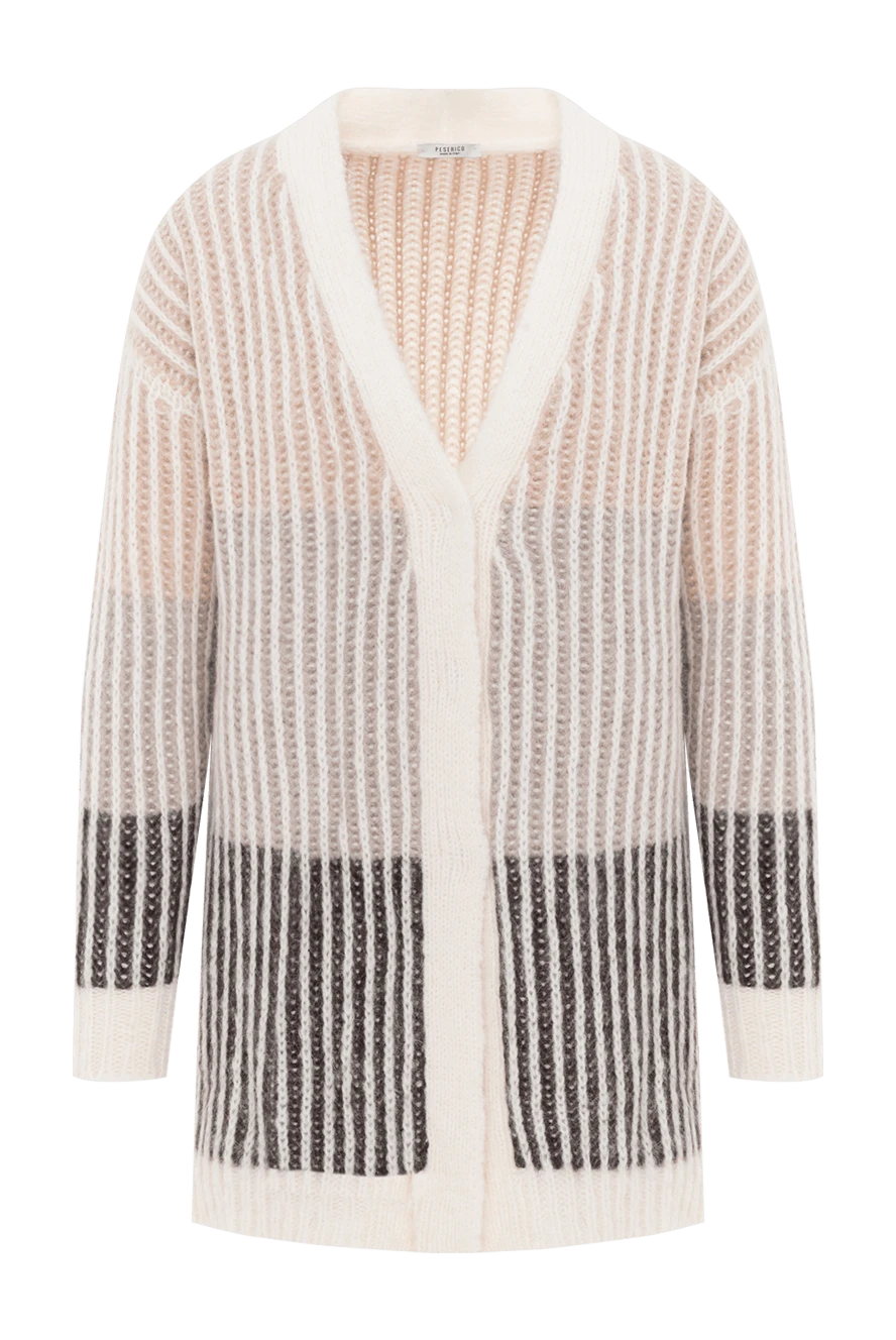 Peserico women's beige striped long cardigan 186444 - photo 1