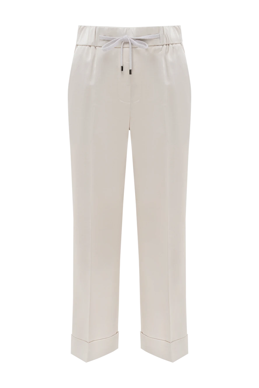 Peserico women's beige trousers with ties and cuffs 186451 - photo 1