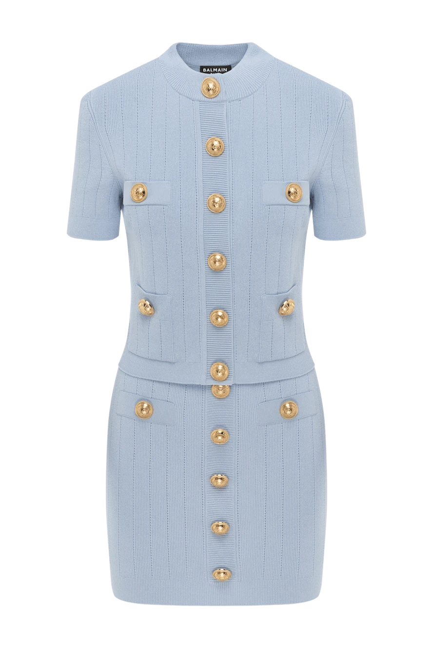 Balmain knitted suit with blue skirt 186452 - photo 1