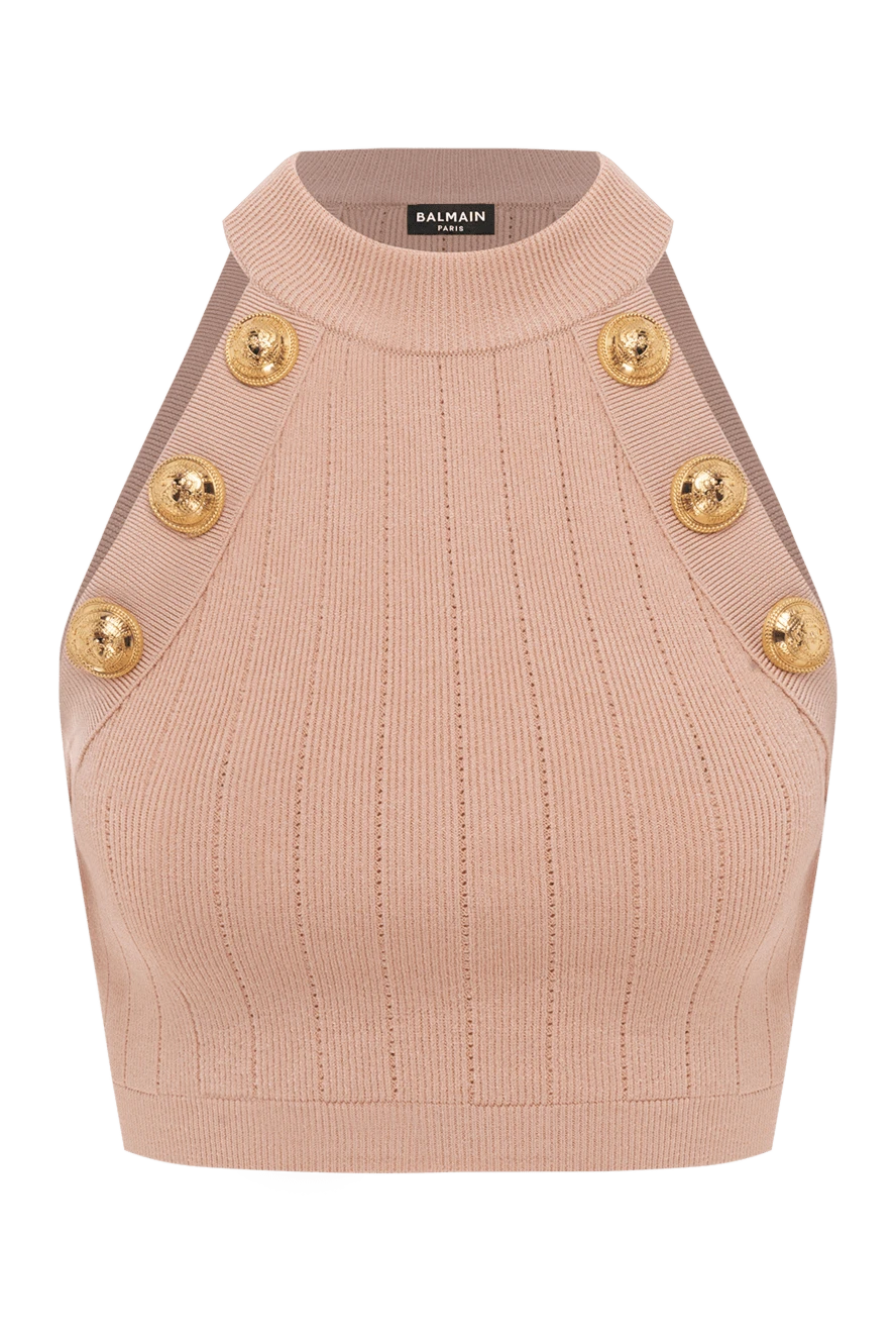 Balmain orange women's top with gold buttons 186457 - photo 1