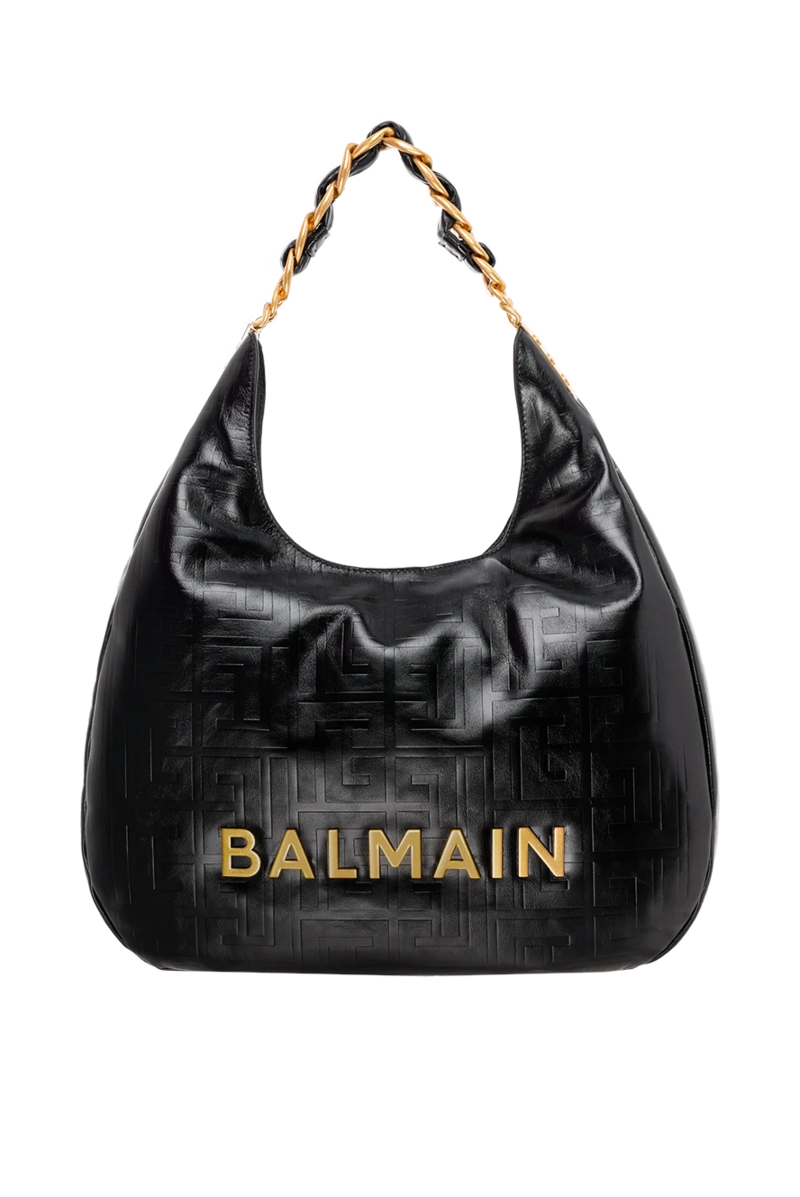 Balmain большая мягкая сумка-хобо из мятой телячьей кожи 186476 - фото 1