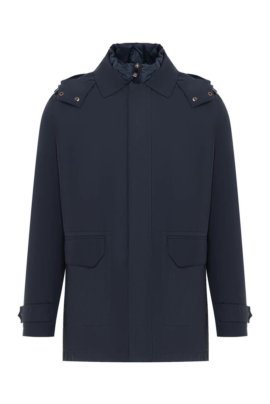 Corneliani сувора синя куртка чоловіча з капюшоном 186533 - фото 1