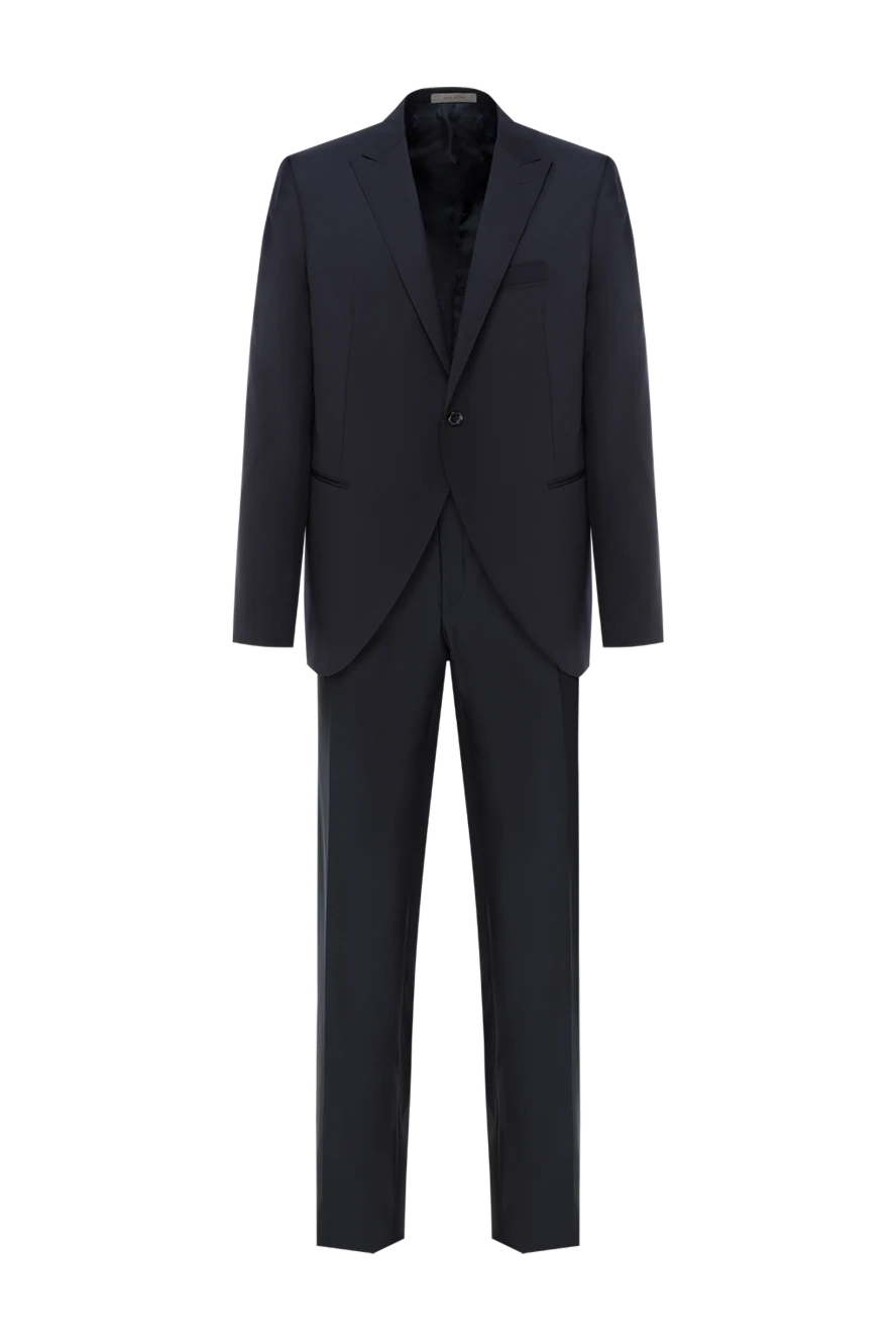 Corneliani мужской костюм однобортный синий из шерсти 186557 - фото 1