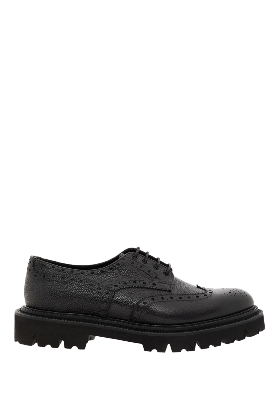Corneliani men's black calfskin derby shoes 186576 - photo 1