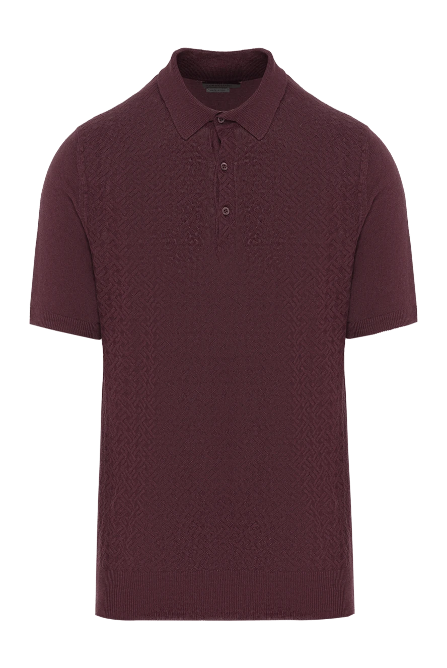 Corneliani men's burgundy linen polo shirt 186598 - photo 1