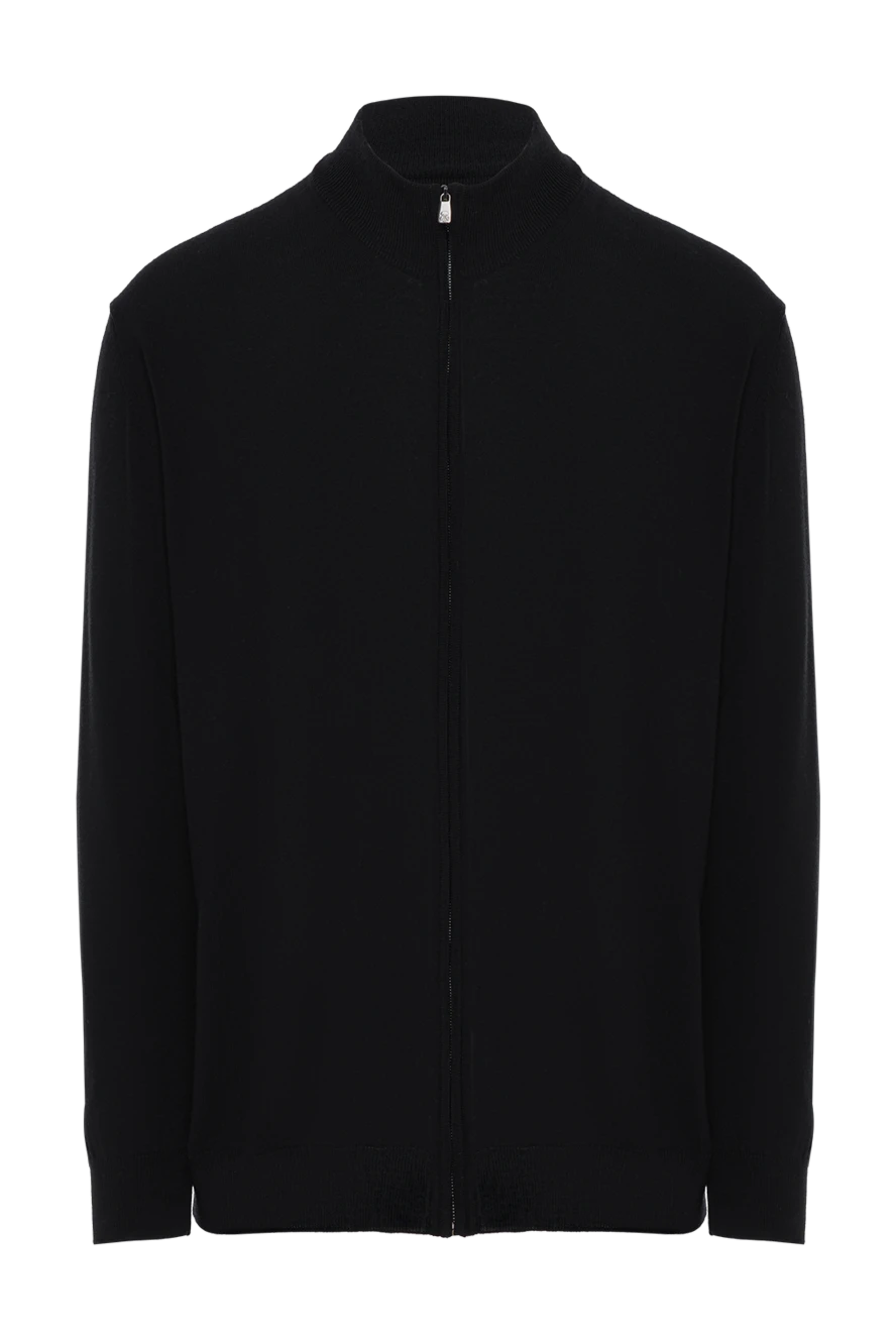 Corneliani men's cardigan with zipper, wool, black 186609 - photo 1
