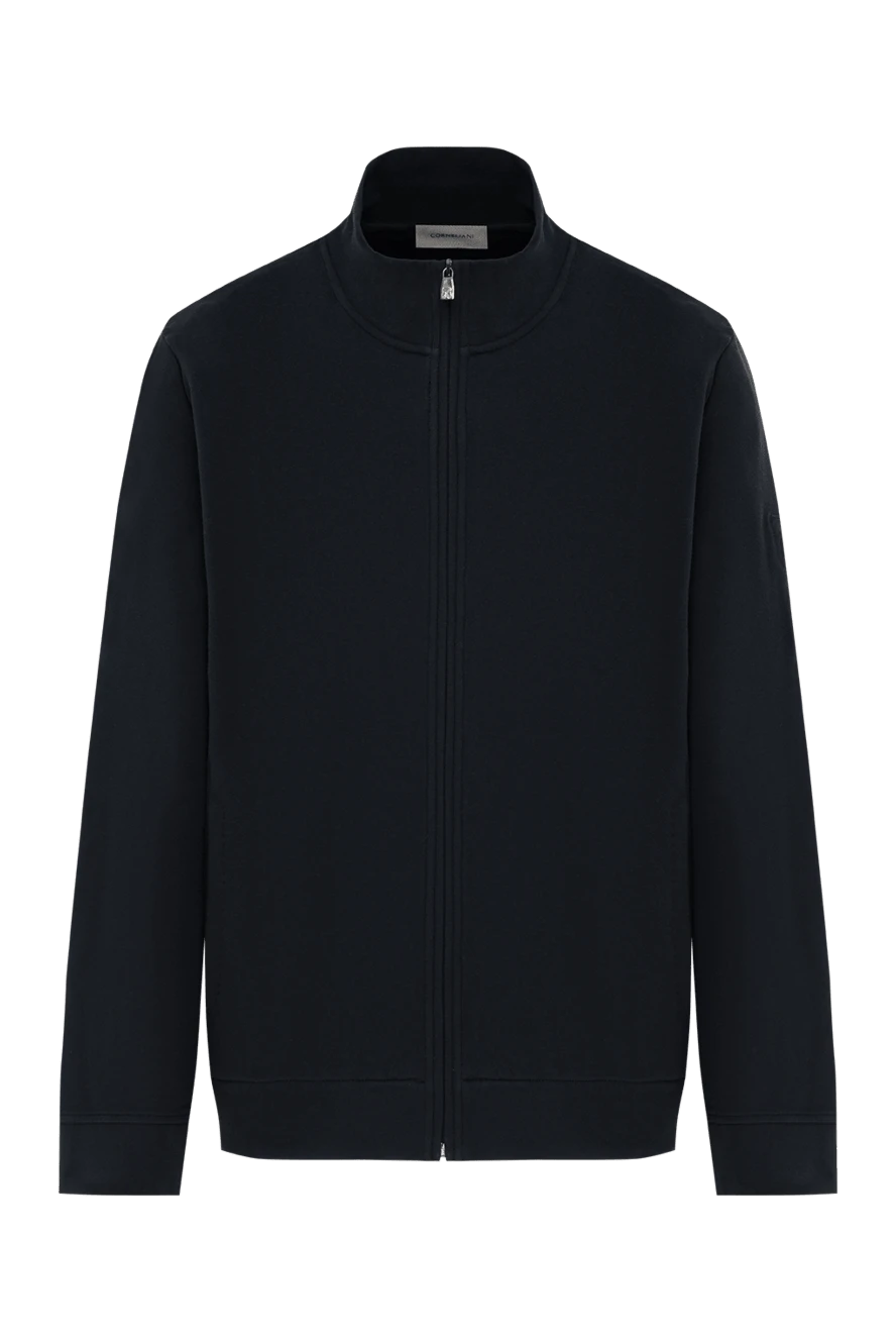 Corneliani loose sports jacket with logo, blue, cotton 186640 - photo 1