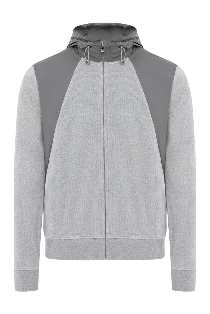 Corneliani gray men's sports jacket with hood and contrasting inserts 186645 - photo 1