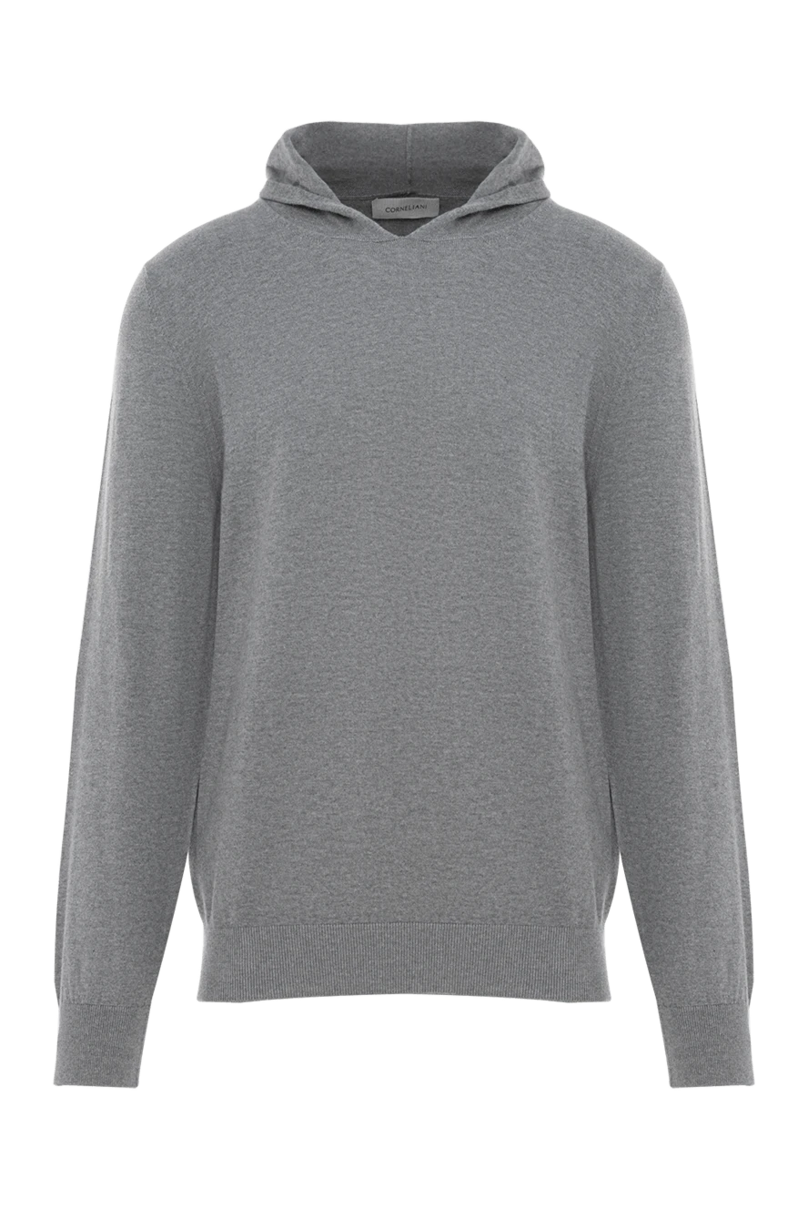 Corneliani gray cotton and cashmere hoodie for men 186653 - photo 1