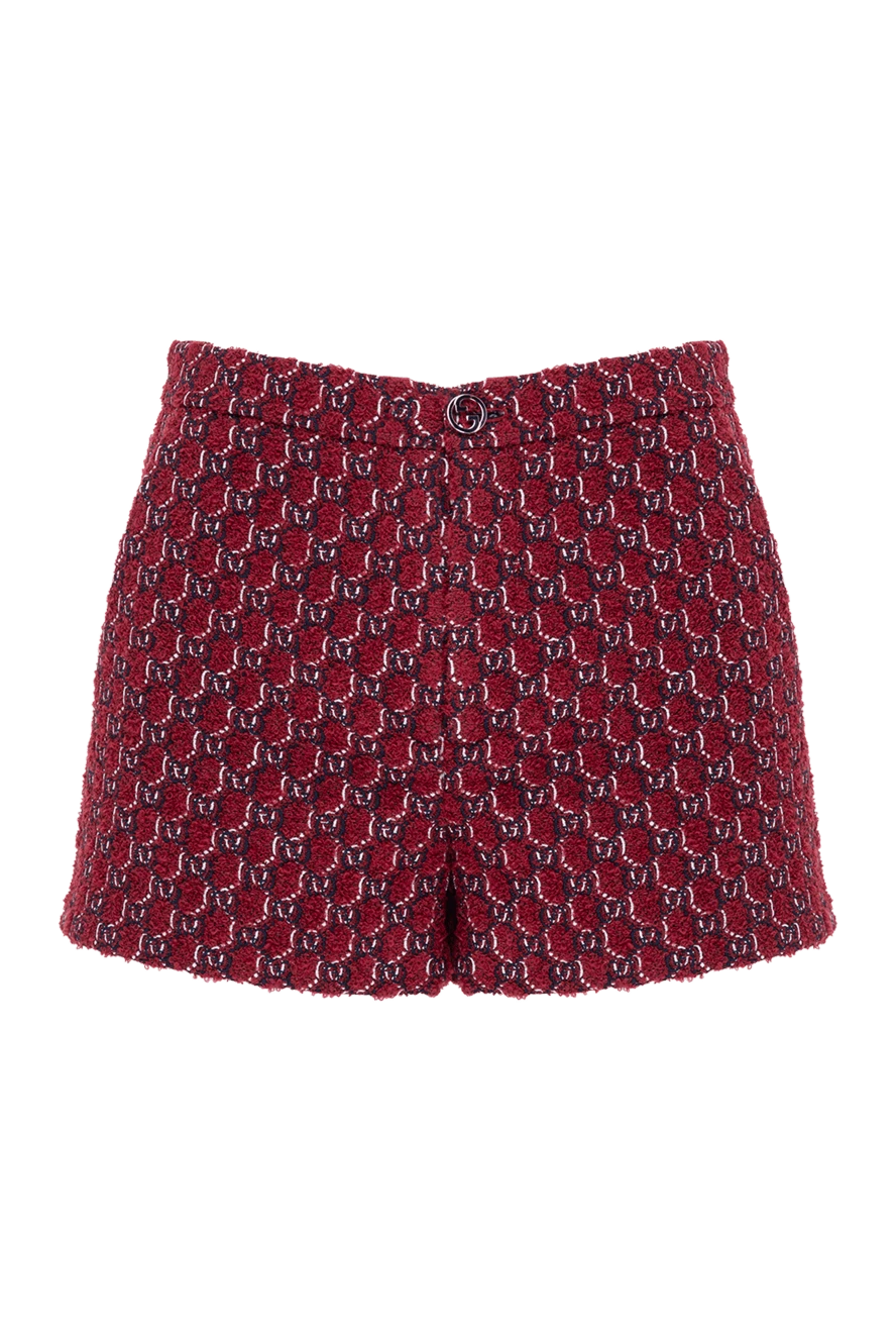 Gucci шорти із жакардової пряжі букле червоні жіночі 186693 - фото 1